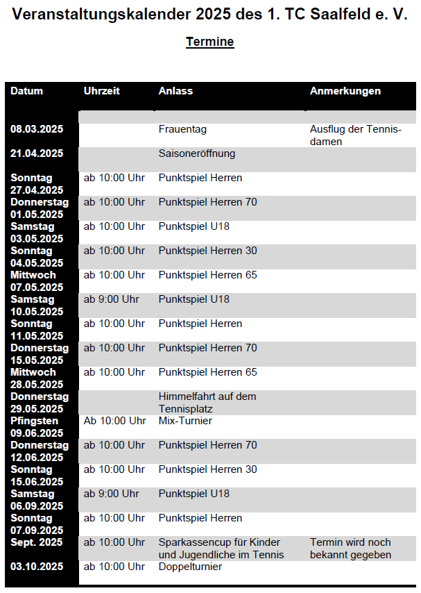 Veranstaltungskalender 2024